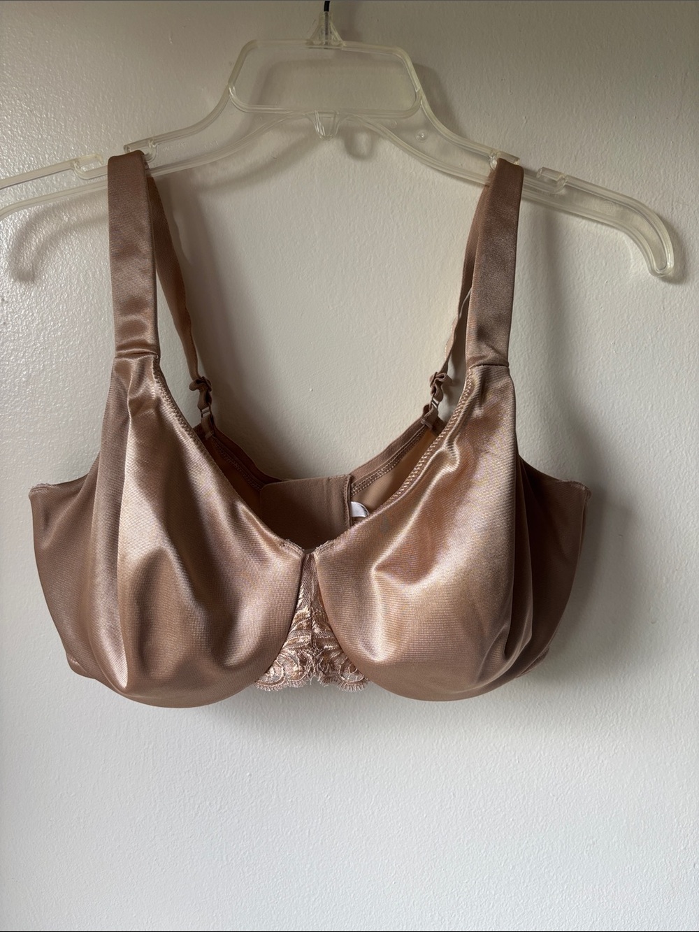 SOMA Sensuous Sides Minimizer Satin Underwire Bra in Metallic Taupe Size 36DD